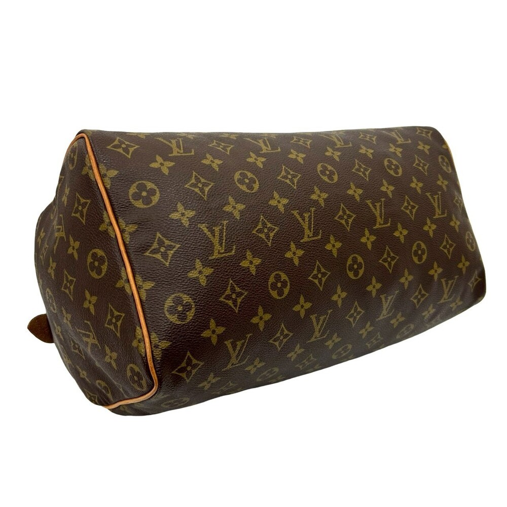 LOUIS VUITTON Brown Monogram Leather Speedy 35 Boston Bag - Picture 7 of 10